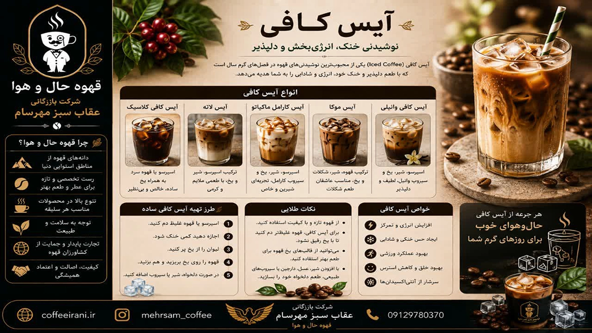 قهوه سرد(آیس کافی) و دانستنی های مرتبط به آن