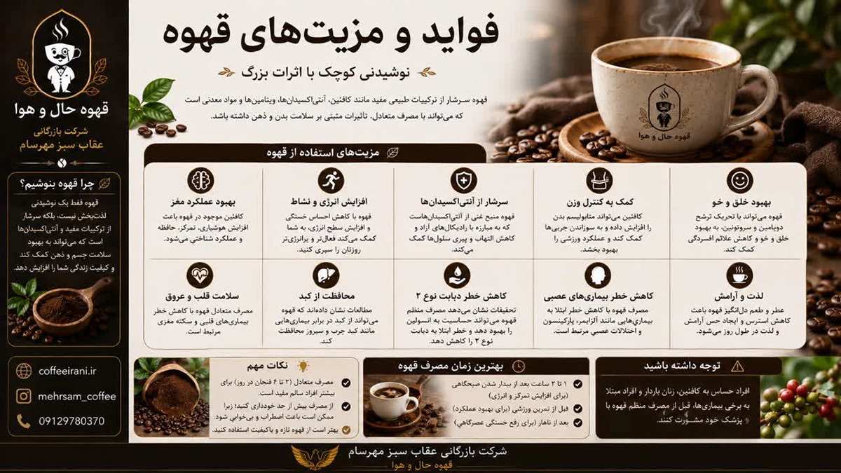 فواید قهوه و مزیت های استفاده از آن