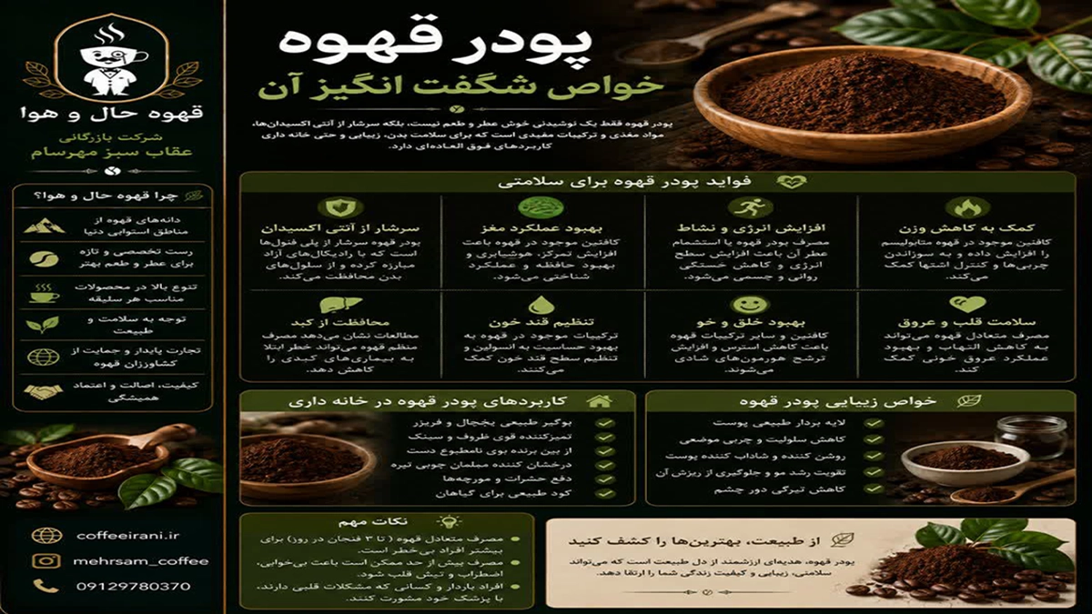پودر قهوه و خواص شگفت انگیز آن